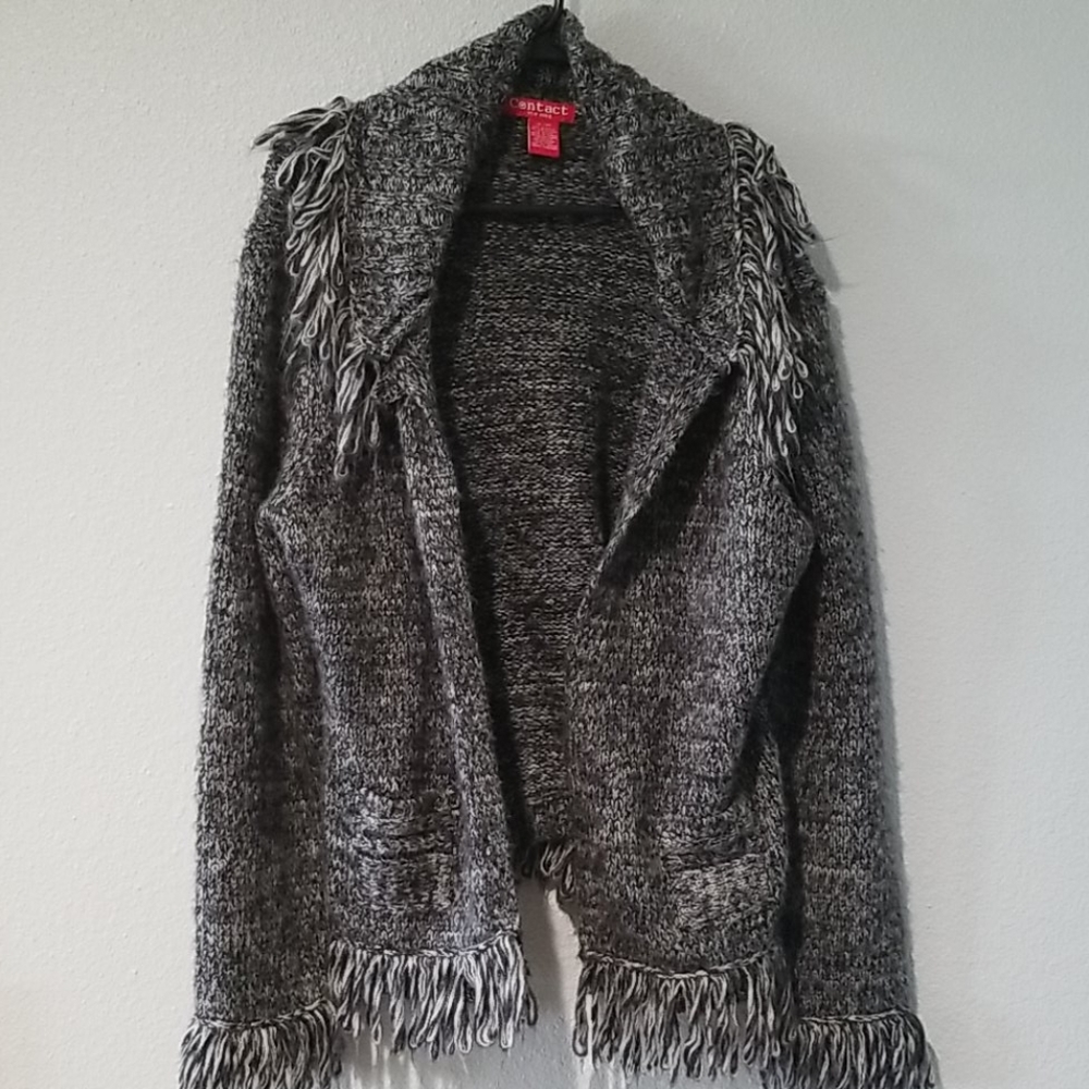 Contact New York black and white mottled cardigan